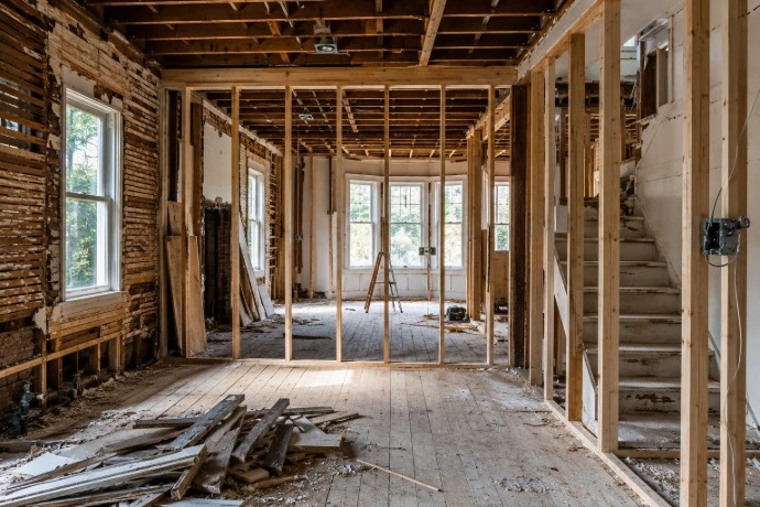 Inside of house under renovation